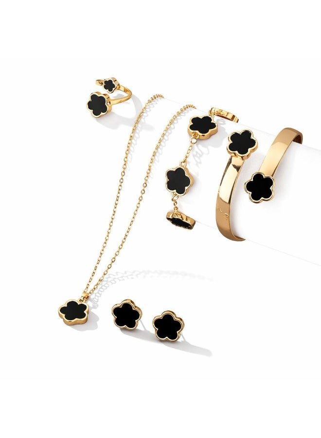 shein 5pcs طقم jewelry طقم an ideal choice for fashionable women beautifully designed with lucky flower pattern