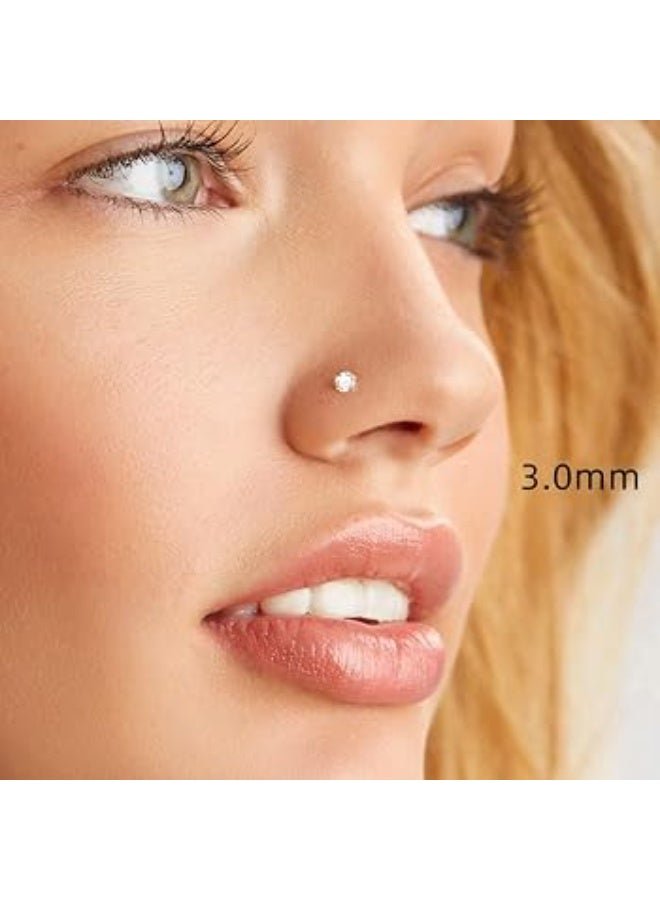 مسمار أنف (Nose Stud) ومزيناً بفص دائري من الماس أو حجر المويزانيت المثبت بأربعة مخالب.